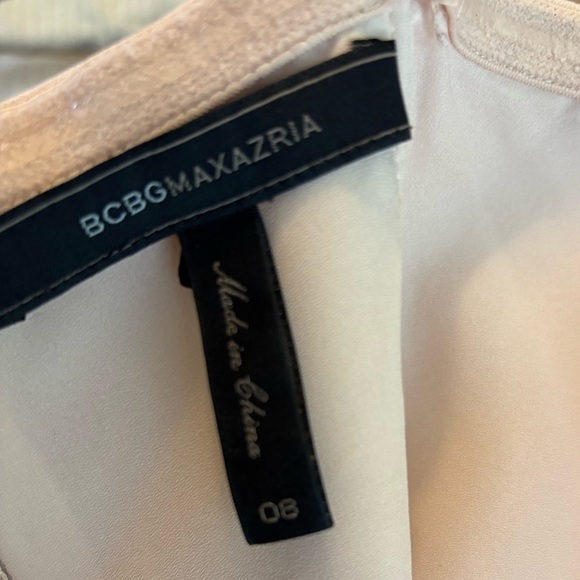 BCBGMaxAzria Blush Neutral Strapless Straight Maxi Formal Gown - Picture 3 of 13